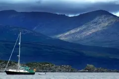 Sailing in Carradale Bay with Arran in the background
